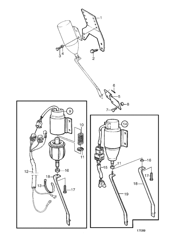 Схема узла Stop Solenoid Для Volvo Penta Tamd71B