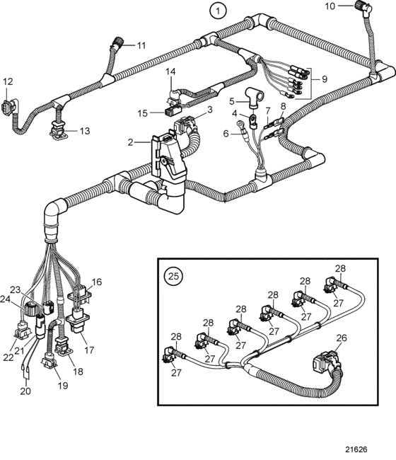 Схема узла Electrical System, Sn-2006032999 Для Volvo Penta D6-280I-B