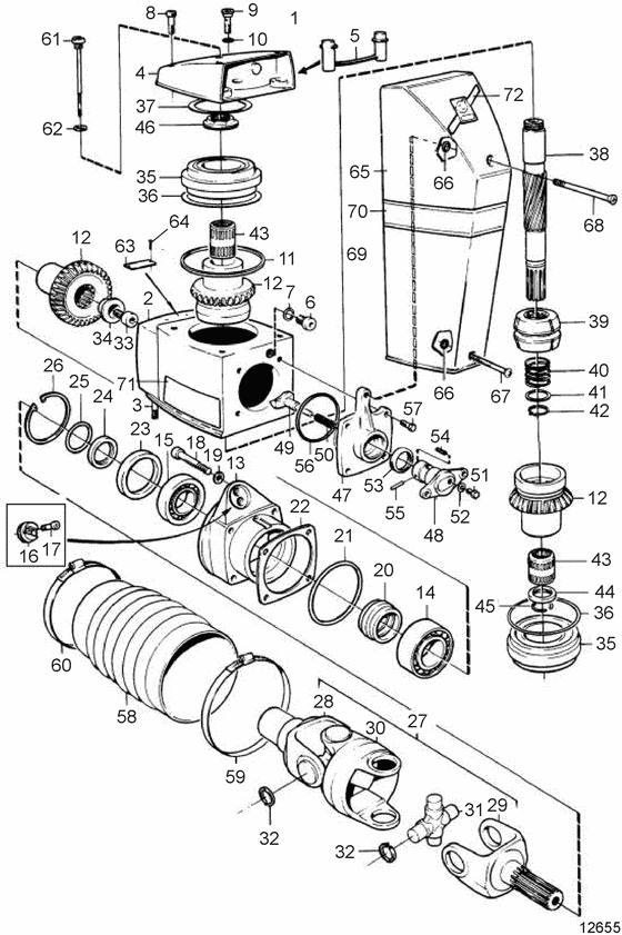 Схема узла Upper Gear Unit Для Volvo Penta Dp-C1 1.95