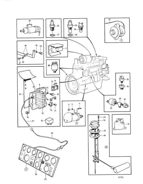 Схема узла Electrical System And Instrument: B Для Volvo Penta Tmd70C