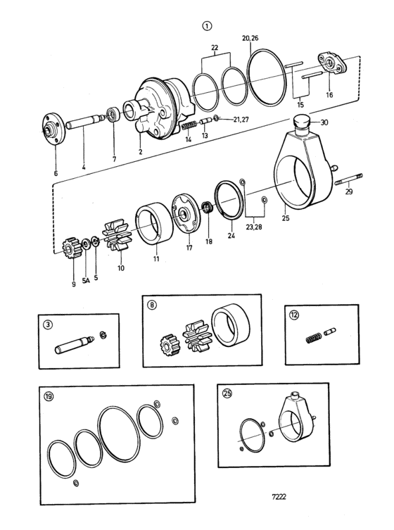 Схема узла Hydraulic Pump, Oil Reservoir Для Volvo Penta Aq145A