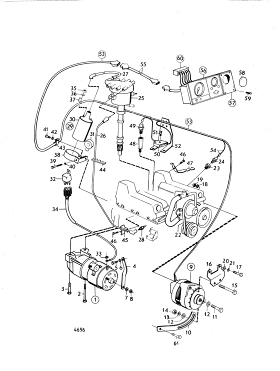 Схема узла Electrical Equipment And Instrument Для Volvo Penta Aq200B