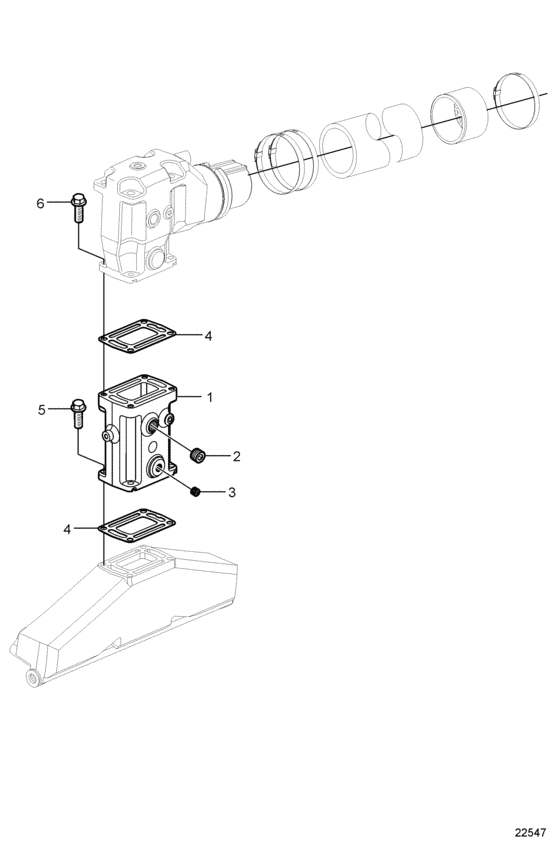 Схема узла Exhaust, 6\'\' Risers Для Volvo Penta 5.7Gii-G