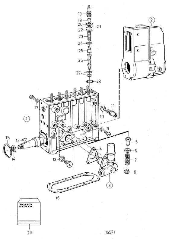 Схема узла Fuel Injection Pump, Components Для Volvo Penta Tamd71A
