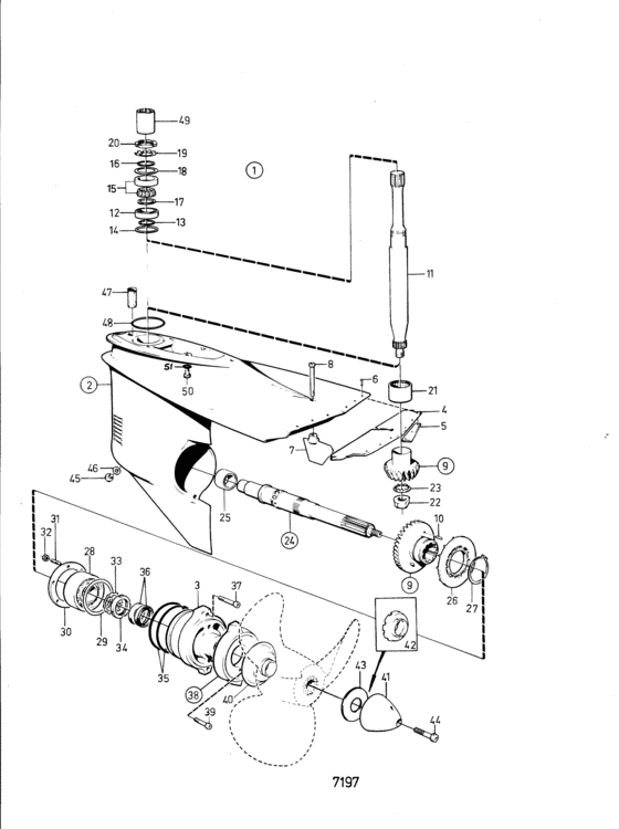 Схема узла Lower Gear Unit Для Volvo Penta Aq225D