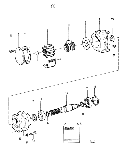 Схема узла Sea Water Pump, Components Для Volvo Penta Tamd73Wj-A