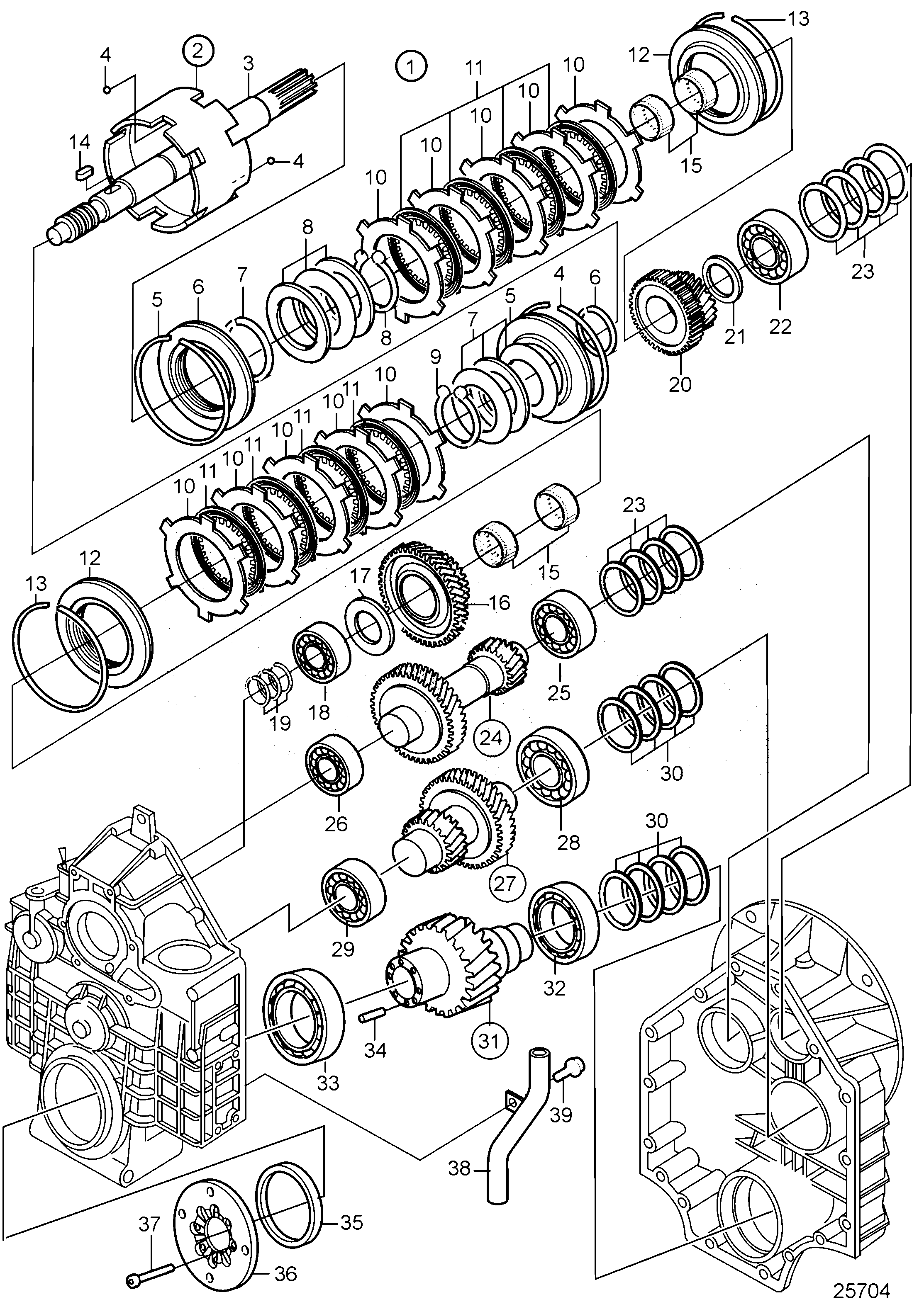 Схема узла Reverse Gear Hs63Ive-A, Hs63Ive-D, Components: Ratio 2.48:1