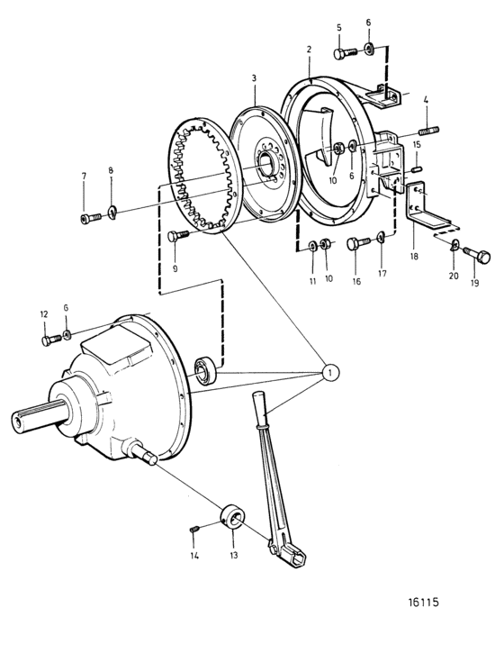 Схема узла Clutch Twin Disc 11,5\'\': A Для Volvo Penta Tamd122D