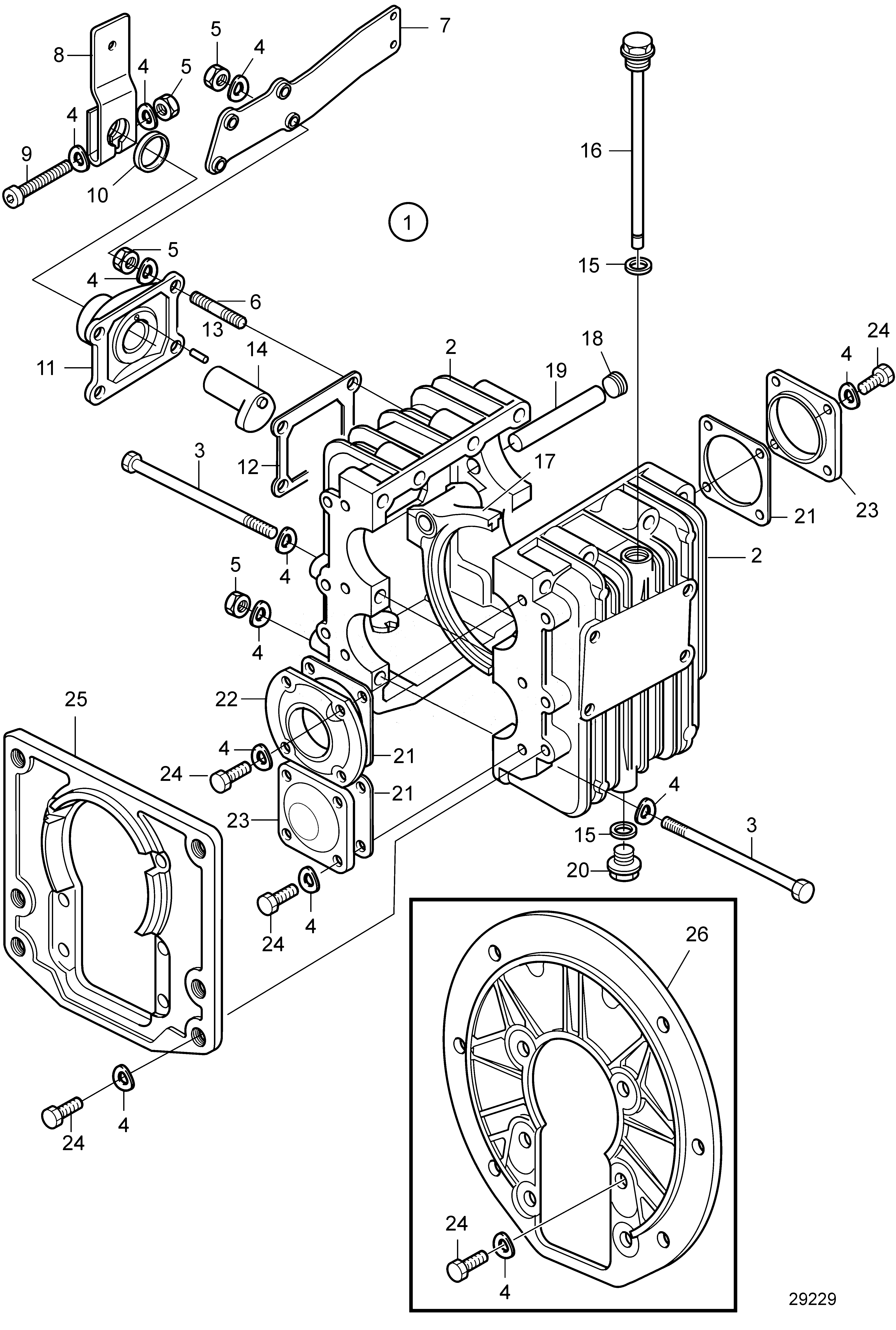 Схема узла Reverse Gear Ms10L: Ratio 2.35:1