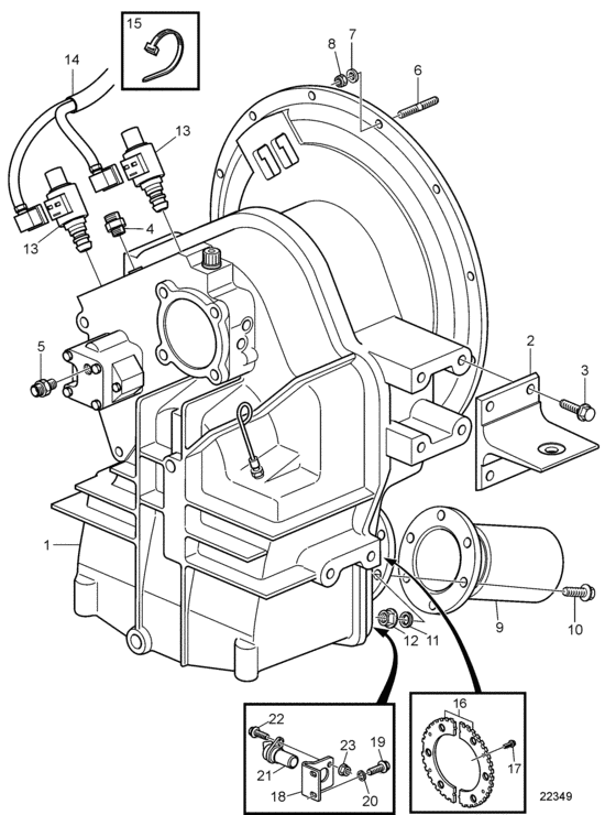 Схема узла Reverse Gear Mg5075Ive Для Volvo Penta D9A2B D9-500 (R5)