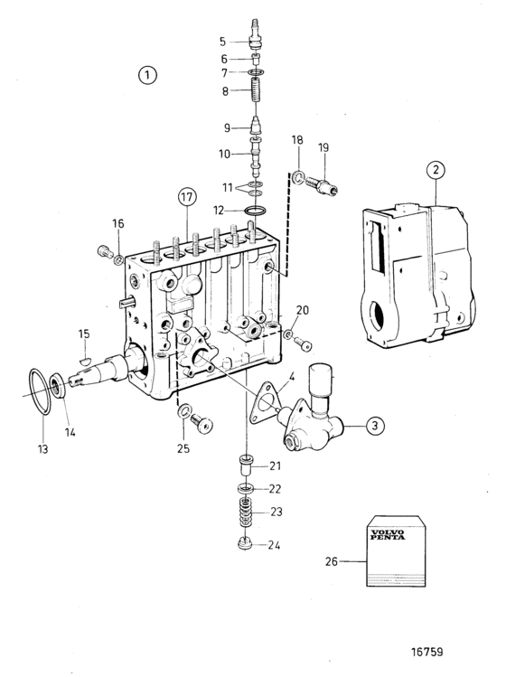 Схема узла Fuel Injection Pump, Components Для Volvo Penta Tamd122P-A