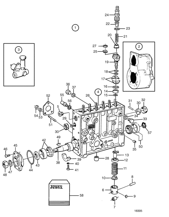 Схема узла Fuel Injection Pump, Components Для Volvo Penta Tamd162C