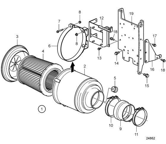 Схема узла Воздушный Фильтр Для Volvo Penta D13B-A Mp