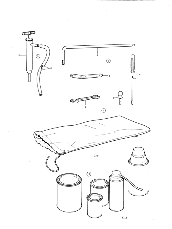 Схема узла Set Of Tools Для Volvo Penta Aqad40B