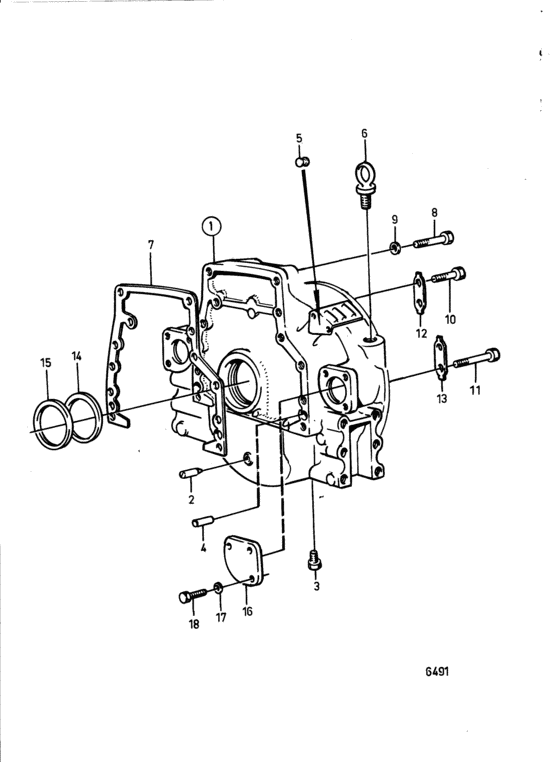 Схема узла Flywheel Housing: A Для Volvo Penta Td120Bhc