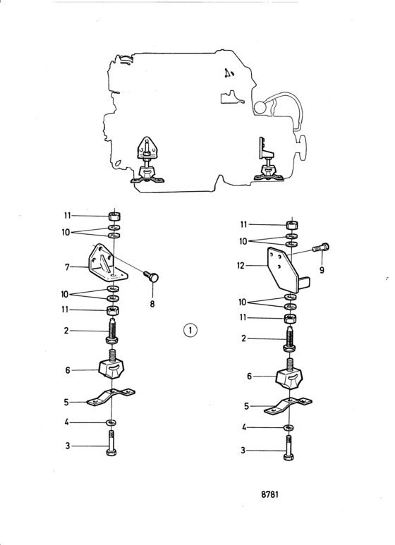 Схема узла Engine Suspension Prm (Fly Wheel Casing 858363) Для Volvo Penta 2003