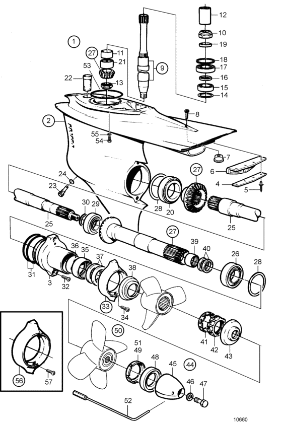 Схема узла Lower Gear Unit: 872769 Для Volvo Penta Tmd41B