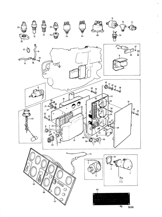 Схема узла Electrical System And Instrument Для Volvo Penta Tamd70C