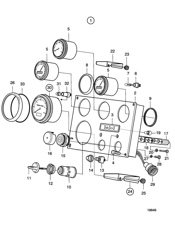 Схема узла Instrument Panel 12V Для Volvo Penta D5A-B Ta