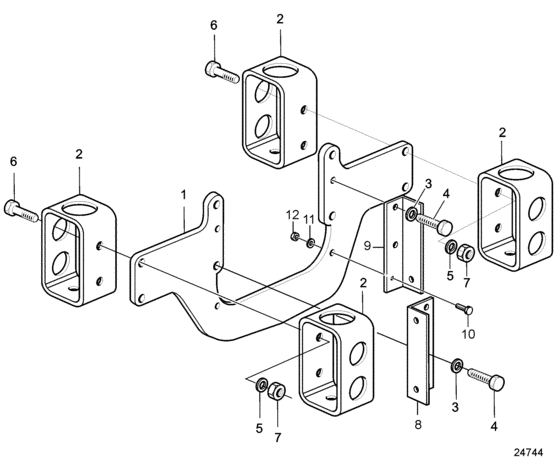 Схема узла Engine Mounts, Front Для Volvo Penta D7A-A T