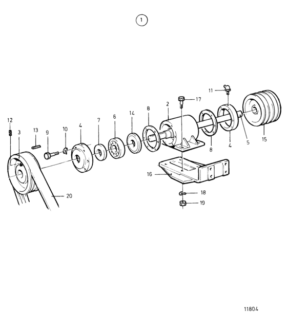 Схема узла Extra Power Take Off. Side Mounted, Belt Driven Для Volvo Penta Tmd121C