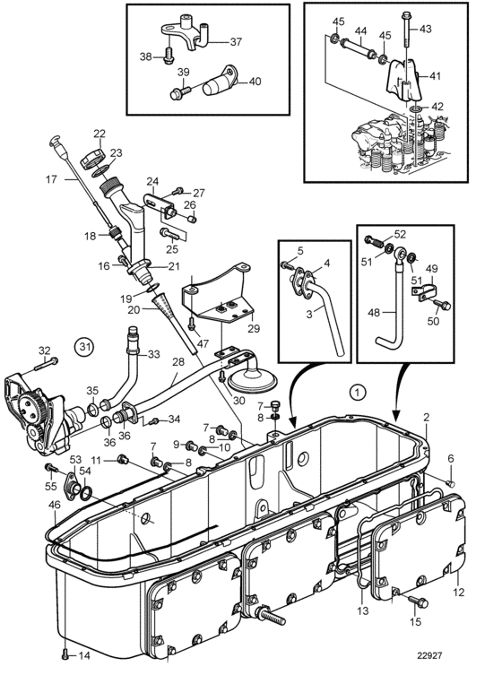 Схема узла Lubricating System With Deep Oil Sump Для Volvo Penta D12D-A Mg