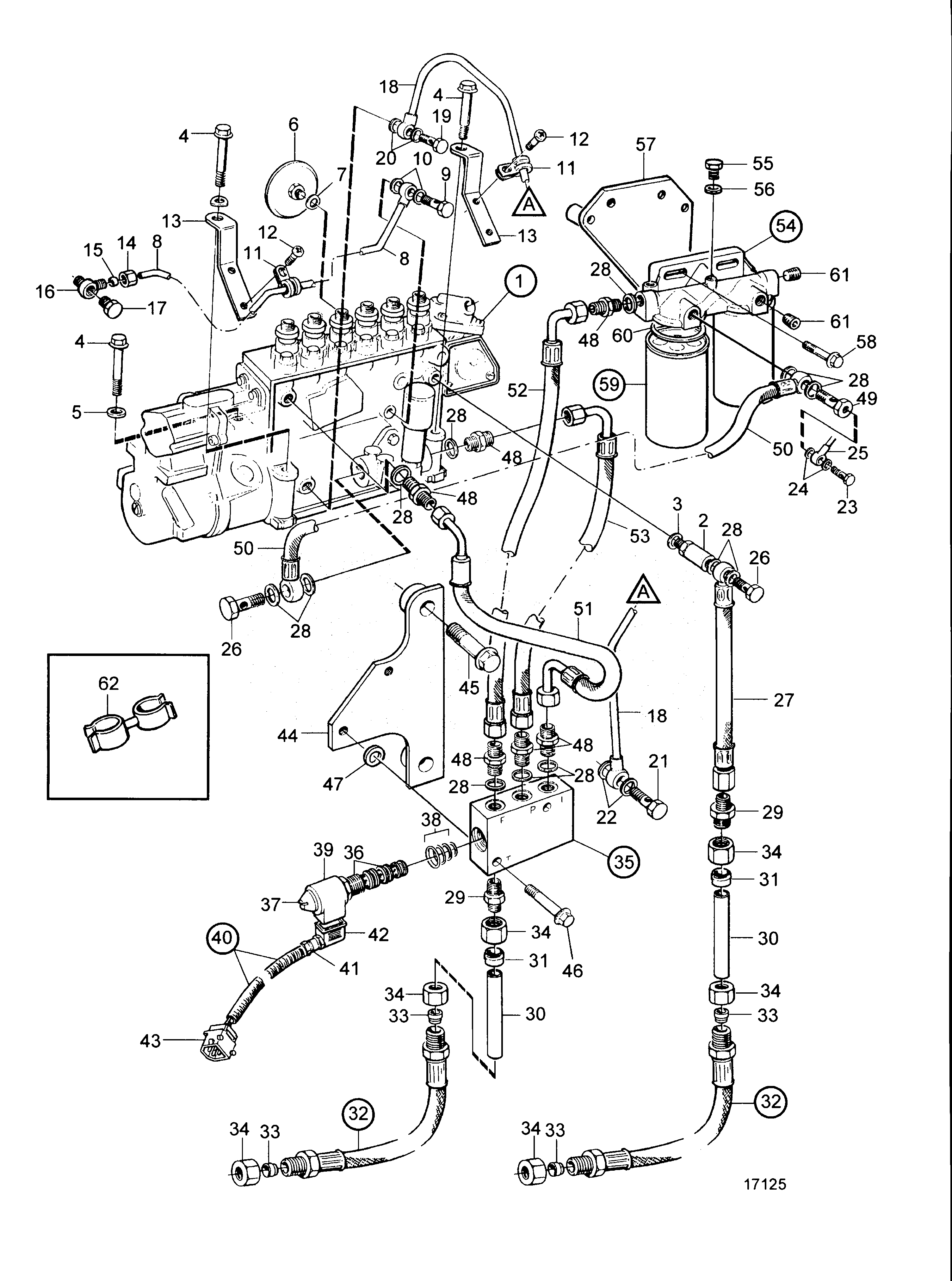 Схема узла Топливная Система С Клапаном Отключения Топлива