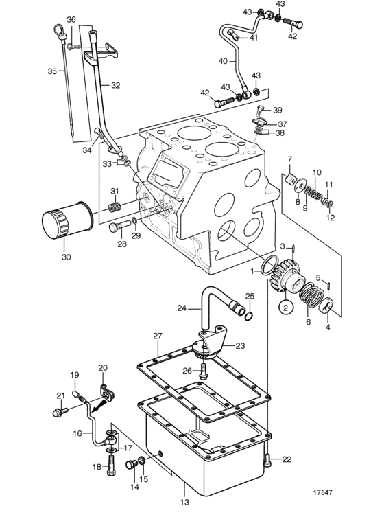 Схема узла Lubricating System Для Volvo Penta Md2010C