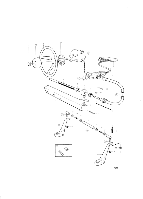 Схема узла Steering Mechanism Для Volvo Penta Aq125B