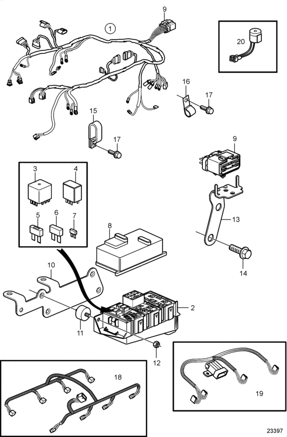 Схема узла Engine Harness Для Volvo Penta 8.1Gi-H