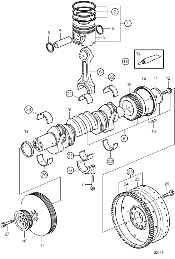 Схема узла Crank Mechanism Для Volvo Penta D6-280I-A