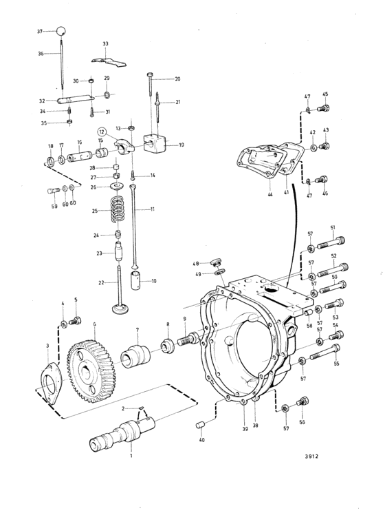 Схема узла Camshaft And Valve Mechanism Для Volvo Penta Md1B