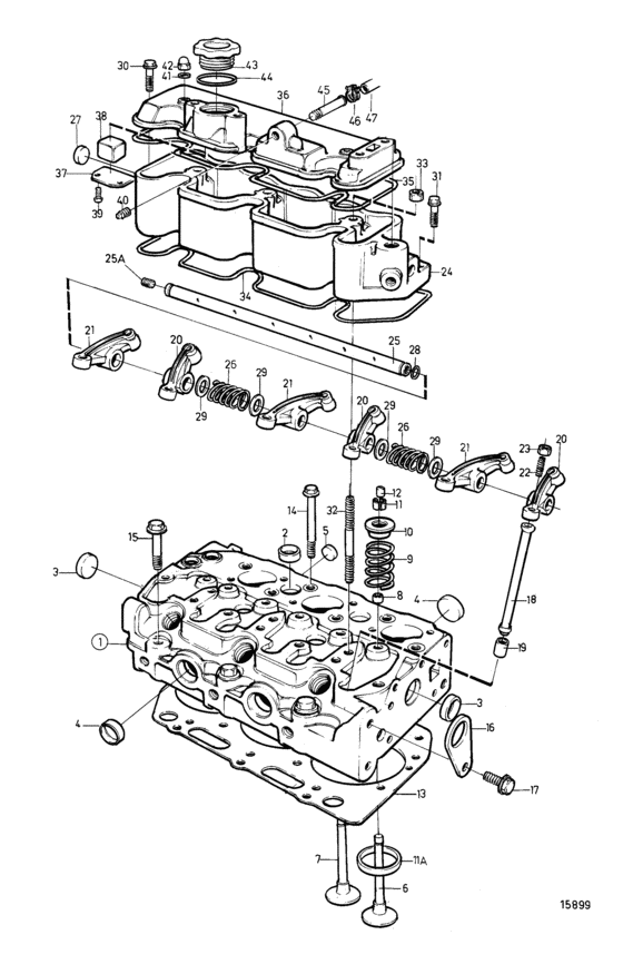 Схема узла Головка Цилиндра Для Volvo Penta Md2040C