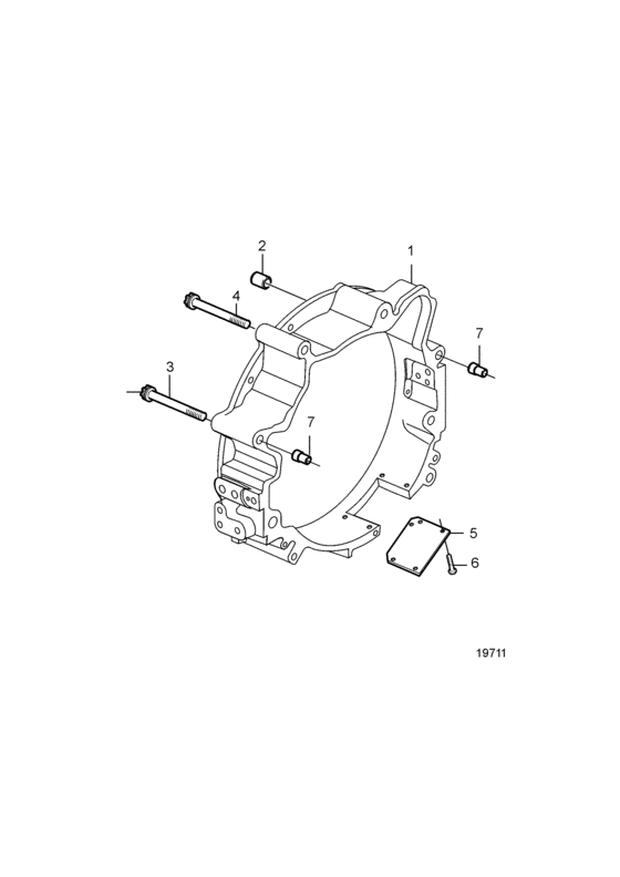 Схема узла Flywheel Housing Sae 3 Для Volvo Penta D5A-B Ta