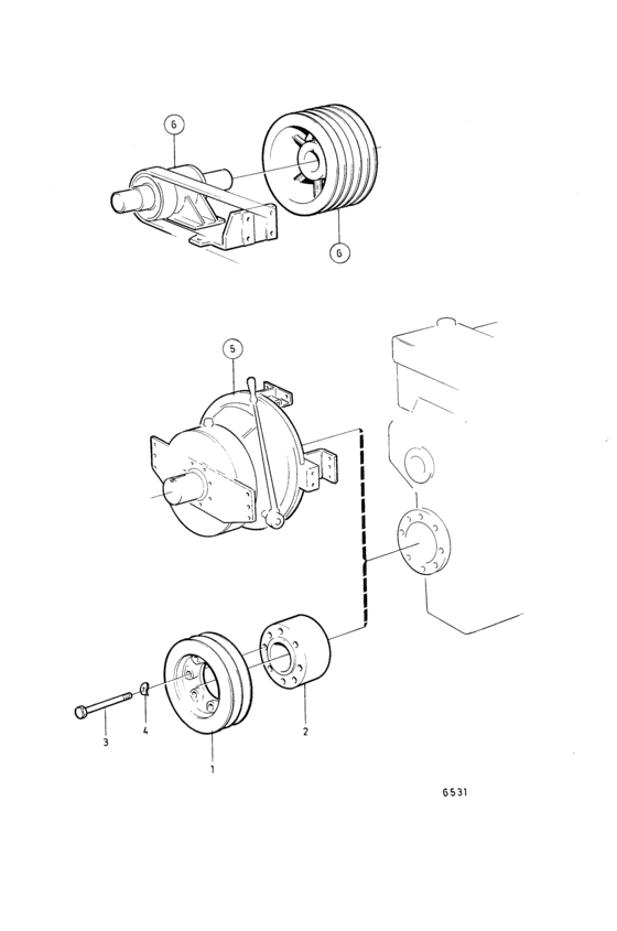 Схема узла Extra Belt Pulley Для Volvo Penta Tmd120B