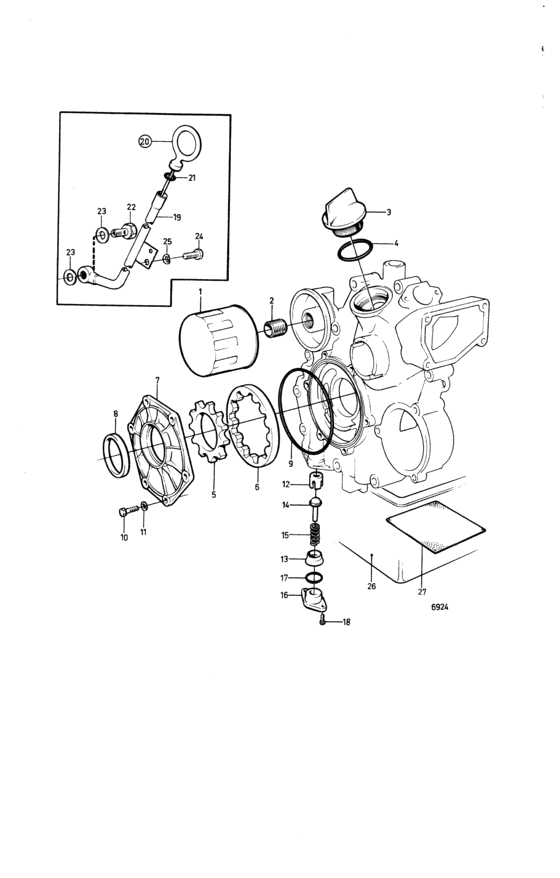 Схема узла Lubricating System Для Volvo Penta 2001Ag