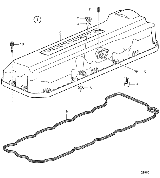 Схема узла Крышка Клапана Для Volvo Penta D11A-B