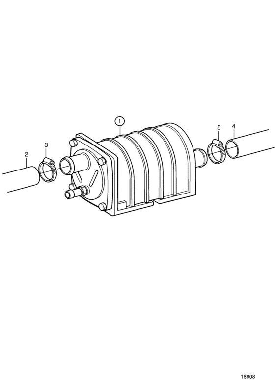 Схема узла Масляный Охладитель Для Volvo Penta Tamd42Wj-A