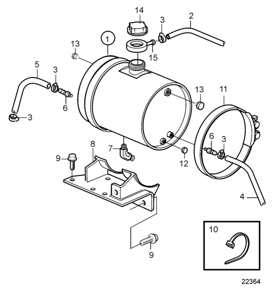 Схема узла Expansion Tank, Keel Cooling Для Volvo Penta D9A2A D9A-Mg