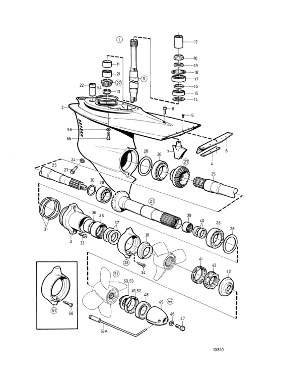 Схема узла Lower Gear Unit Для Volvo Penta Dp-B1