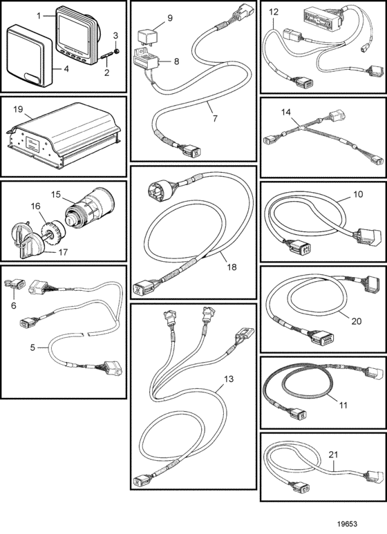 Схема узла Control Unit And Control Panel. Evc Для Volvo Penta D12D-B Mh