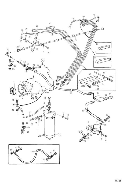 Схема узла Fuel System: A Для Volvo Penta Tmd41B