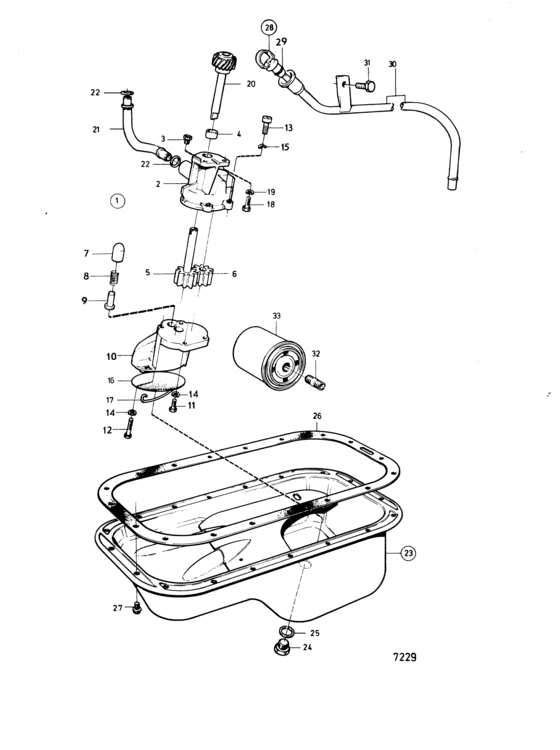 Схема узла Lubricating System: A Для Volvo Penta Aq145A