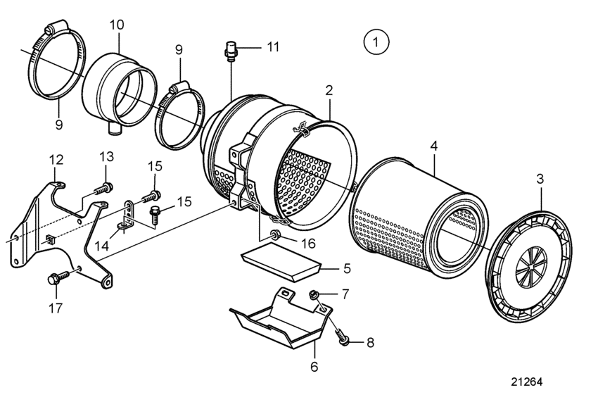 Схема узла Air Cleaner Assy Для Volvo Penta D12C-A Mp