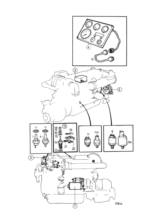 Схема узла Electrical System And Instruments: B Для Volvo Penta D41B