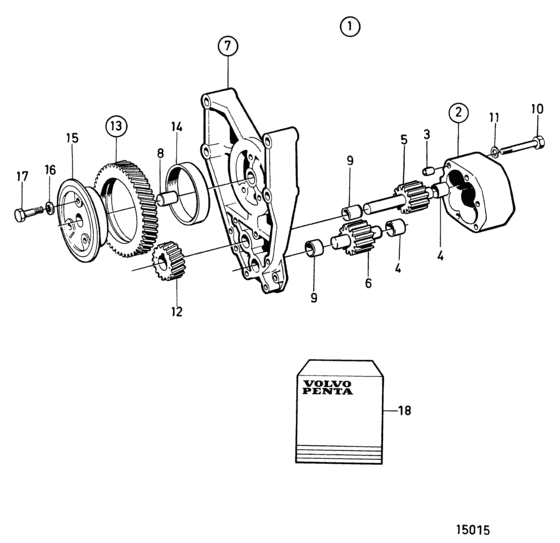 Схема узла Масляный Насос Для Volvo Penta Tamd102A