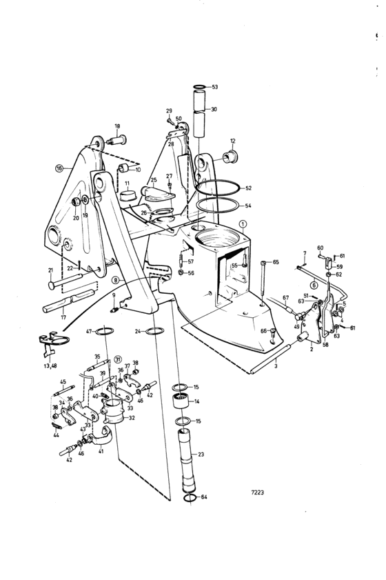 Схема узла Intermediate Housing Aq Drive Unit 290 Для Volvo Penta Aq145A