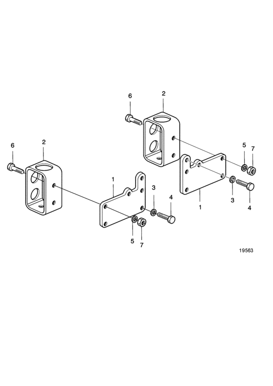 Схема узла Engine Mounts, Front Для Volvo Penta D5A-B Ta