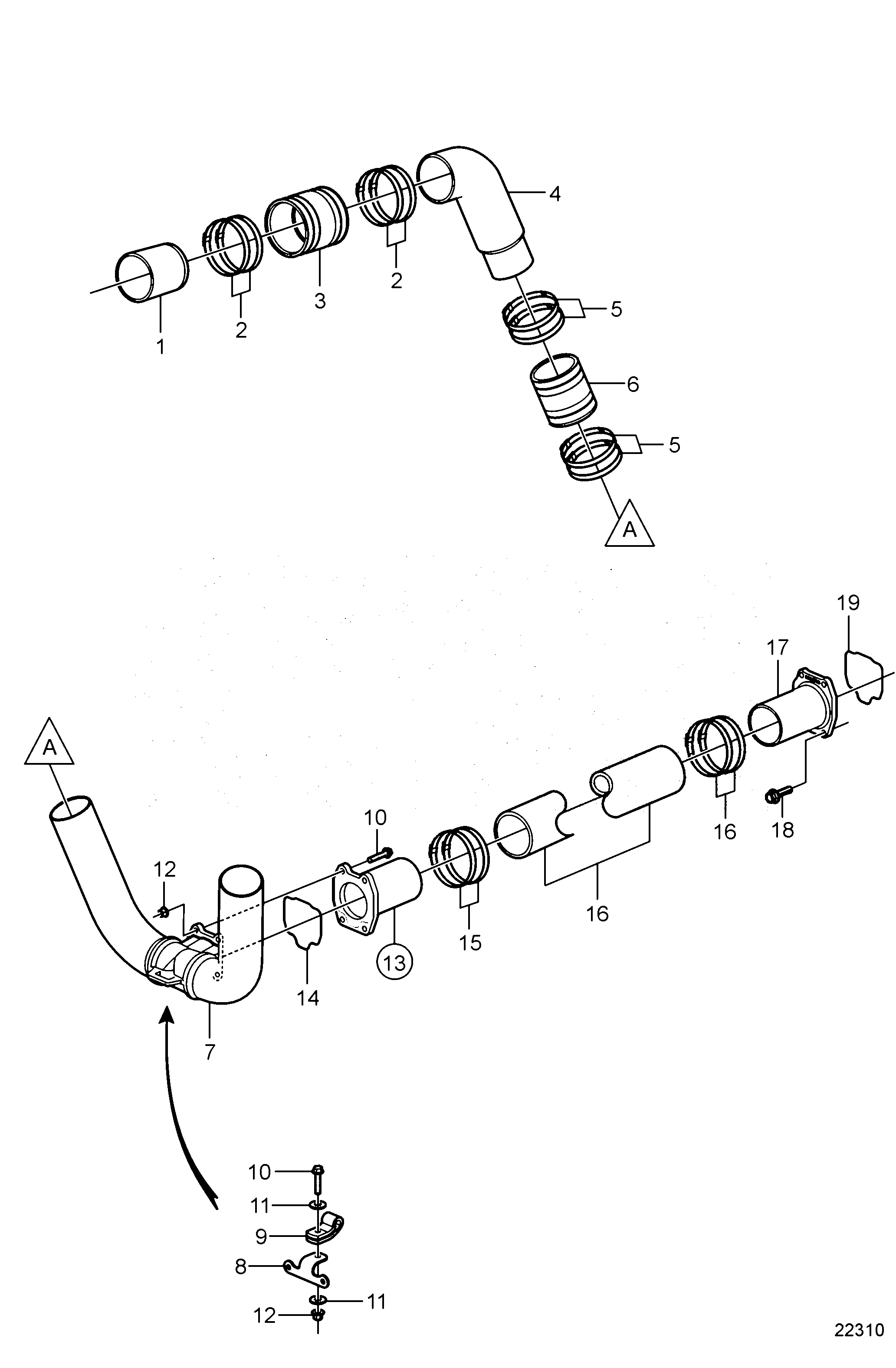 Схема узла Jackshaft, Exhaust Components, 5.0L And 5.7L