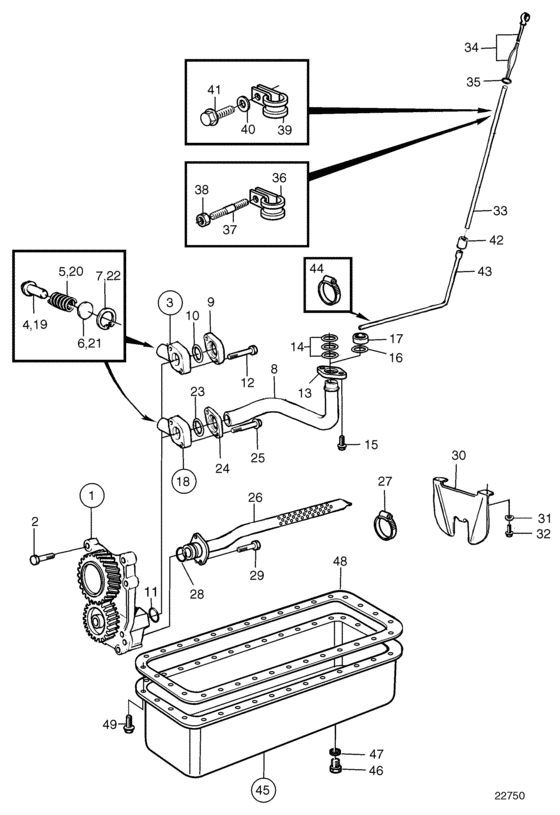 Схема узла Lubricating System Для Volvo Penta Tamd41H-B